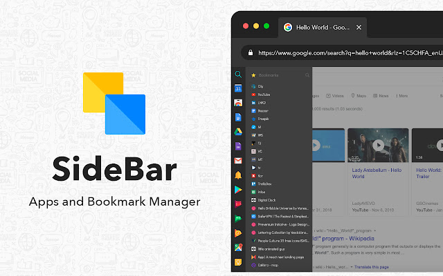 Sidebar - Apps and Bookmark Manager — Browser addons — Google Chrome