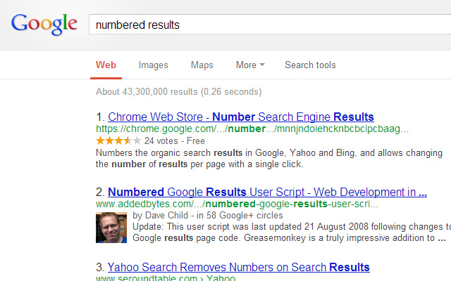 google results per page