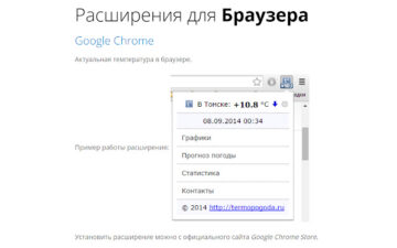 TermoPogoda.ru Extension for Chrome