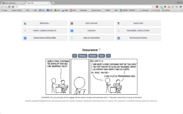 New tab page with the latest XKCD