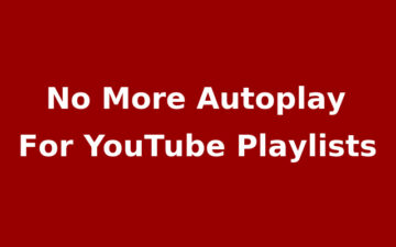 No Playlist Autoplay For YouTube