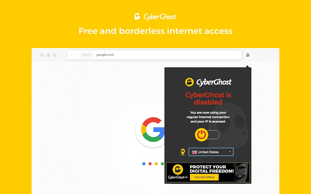 cyberghost google chrome for more countries