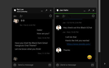 Black Dark Gmail Hangouts Chat Theme