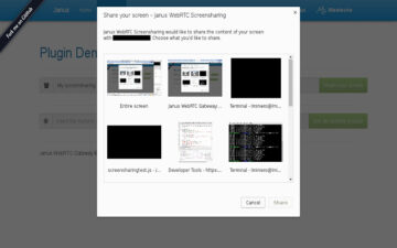 Janus WebRTC Screensharing