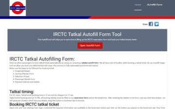 IRCTC Tatkal Autofill