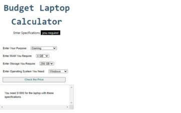 Laptop Budget Calculator