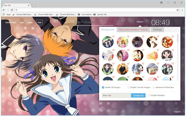 Fruits Basket Wallpapers Custom Anime New Tab Browser Addons Google Chrome Extensions