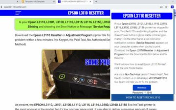 EPSON L3110 RESETTER Adjustment Program FREE