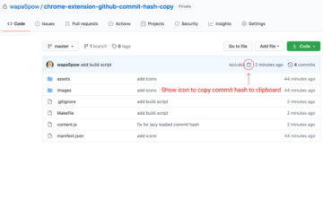 GitHub commit hash copy