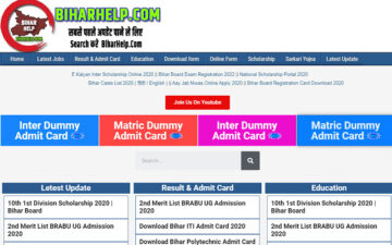 Biharhelp + biharhelp.in result & admit card