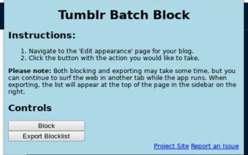 Tumblr Batch Block