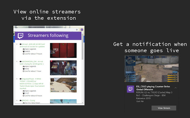 Twitch Stream Notifier Browser Addons Google Chrome Extensions