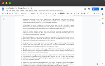 Line Numbers for Google Docs