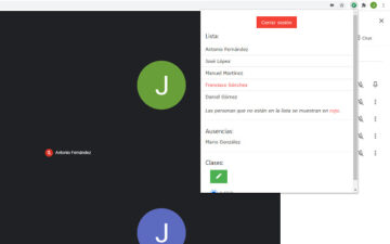 Pasar lista Google Meet y Classroom
