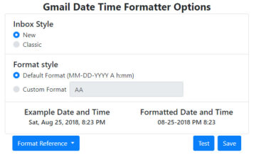 Gmail Date Time Formatter